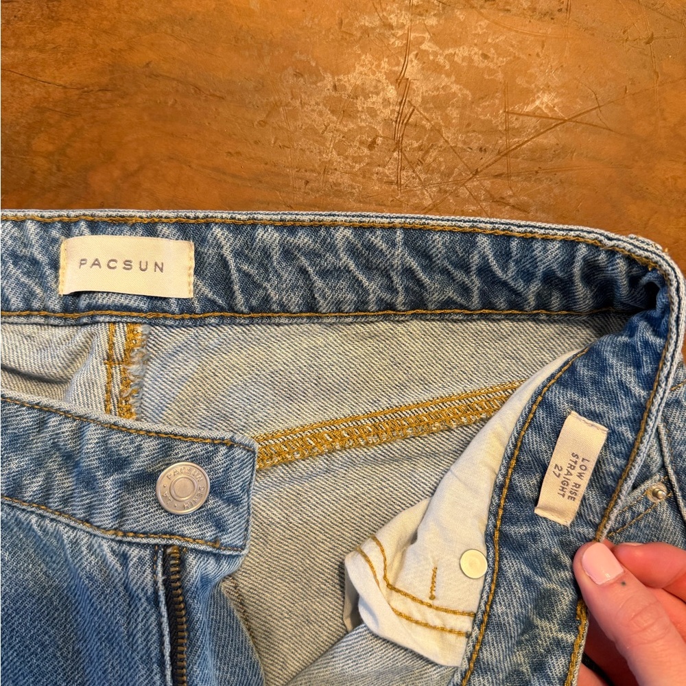 PacSun low rise jean with holes in knees